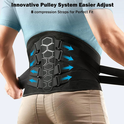 Back Brace for Lower Back Pain — Lumbar Support Belt for Sciatica, Herniated Disc & Spinal Decompression | Lightweight, Adjustable, Discreet Under Clothes