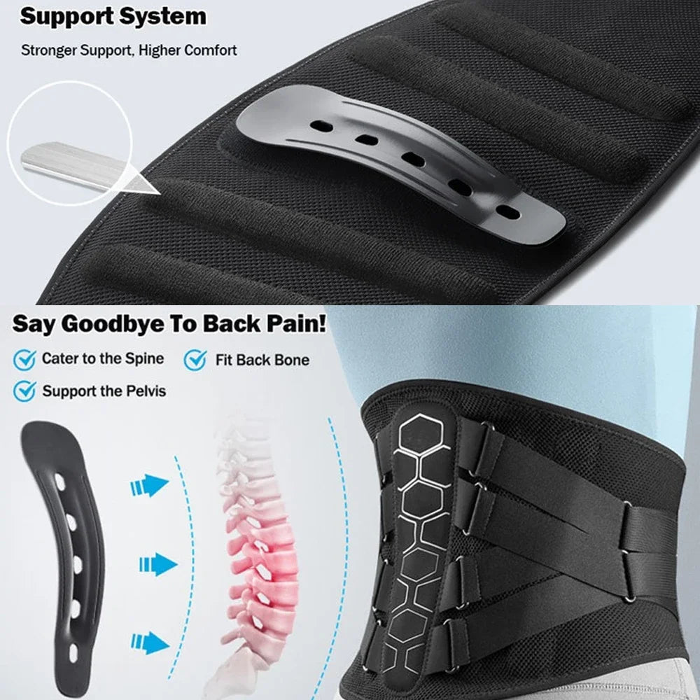 Back Brace for Lower Back Pain — Lumbar Support Belt for Sciatica, Herniated Disc & Spinal Decompression | Lightweight, Adjustable, Discreet Under Clothes