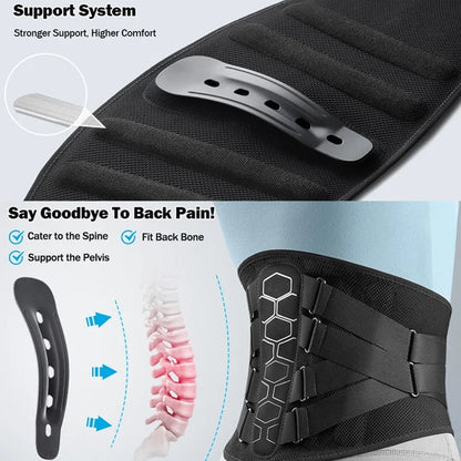 Back Brace for Lower Back Pain — Lumbar Support Belt for Sciatica, Herniated Disc & Spinal Decompression | Lightweight, Adjustable, Discreet Under Clothes